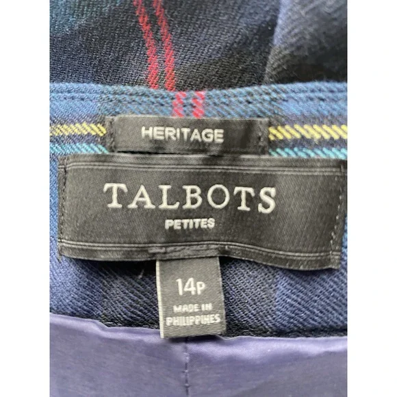 Talbots Heritage Wool Blend Women's Pants Sz 14P Green Red Preppy $189 - Picture 3 of 4